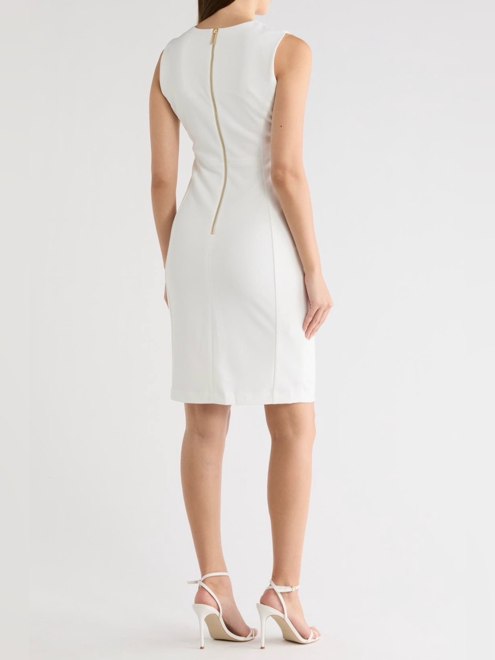 Calvin Klein White Sleeveless Sheath Mini Dress NWT Size 6 - Picture 2 of 4